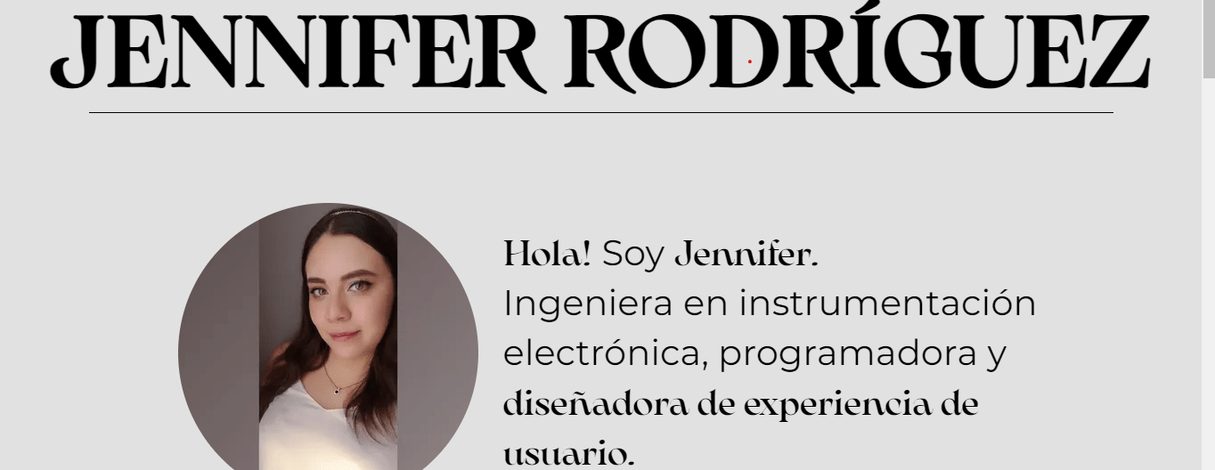 Imagen de la primera version del portfolio web hecha en 2022 en WIX